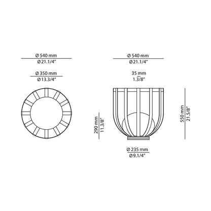 Bols LED Floor Lamp - line drawing.