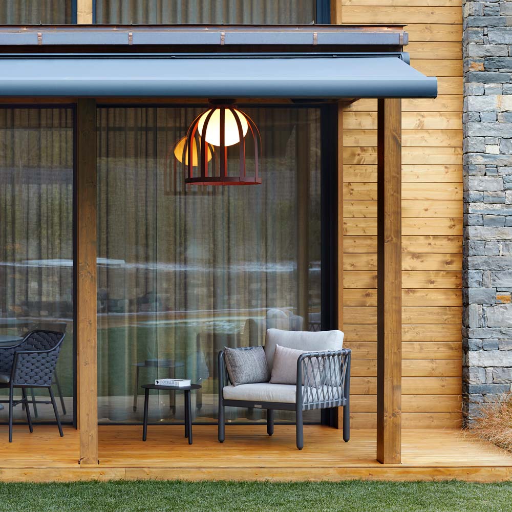 Bols LED Flush Mount Ceiling Light in Outside Area.