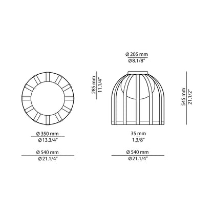 Bols LED Flush Mount Ceiling Light - line drawing.