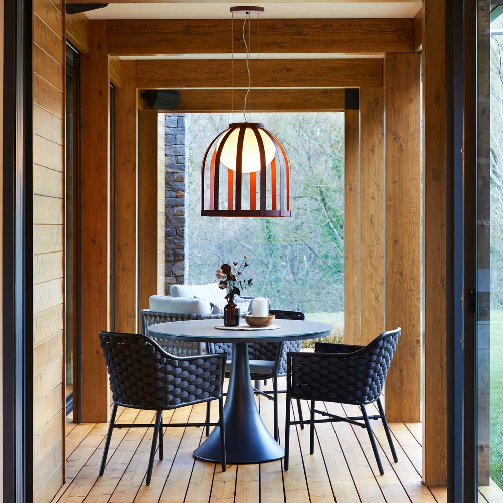 Bols LED Pendant Light in Outside Area.