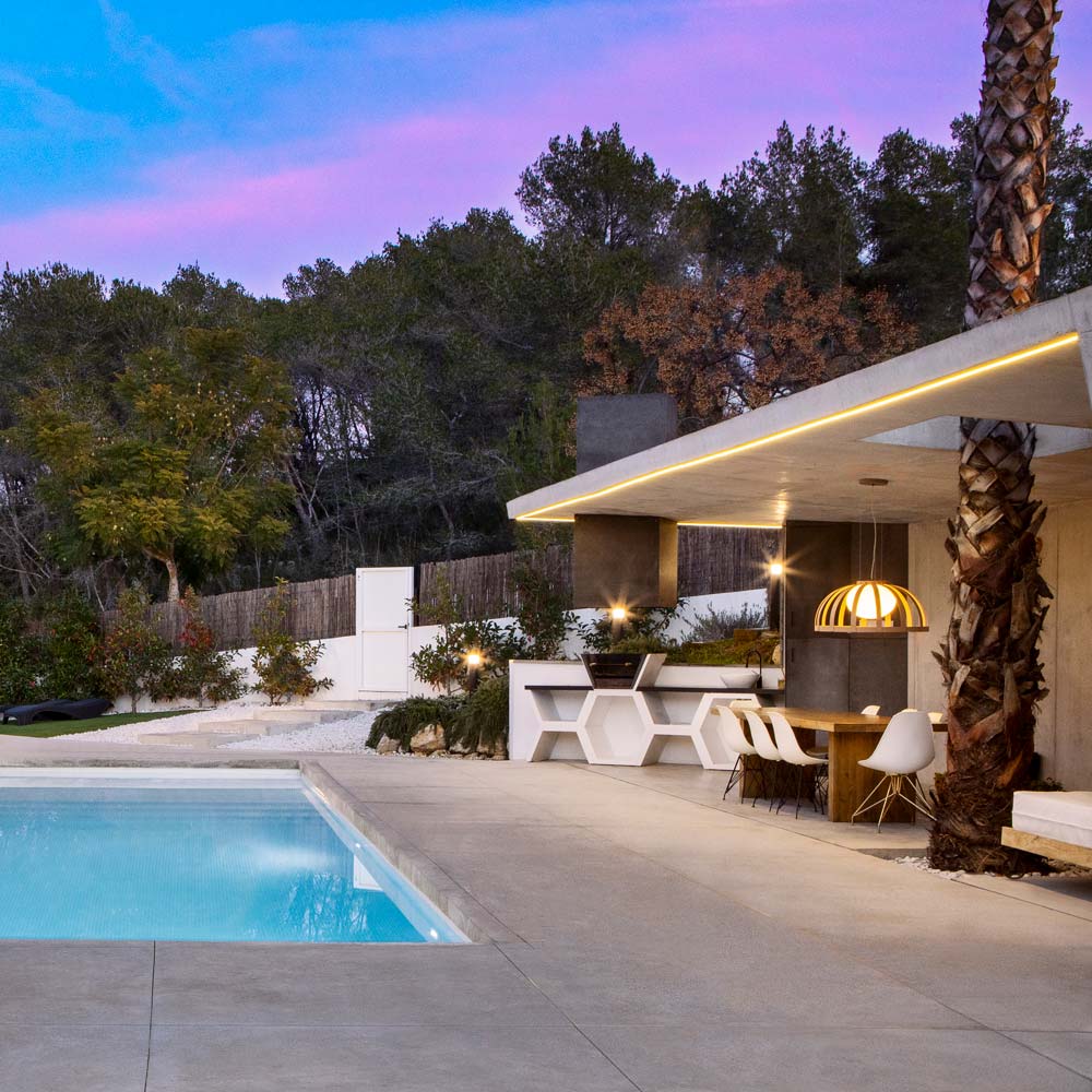 Bols LED Pendant Light in Outside Area.