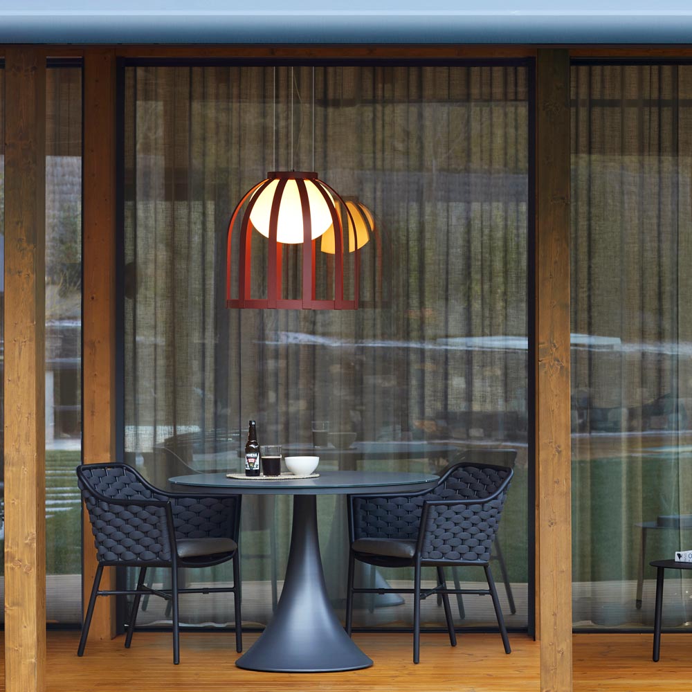 Bols LED Pendant Light in Outside Area.