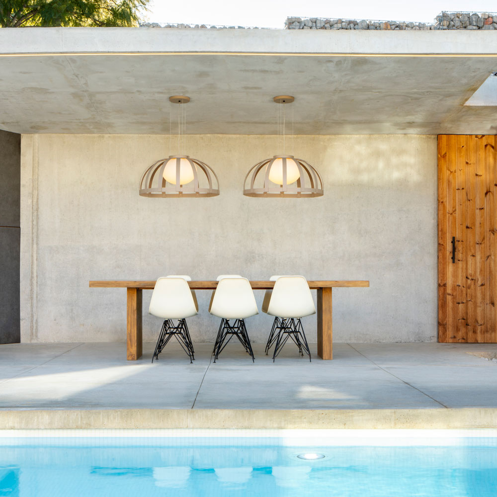 Bols LED Pendant Light in Outside Area.