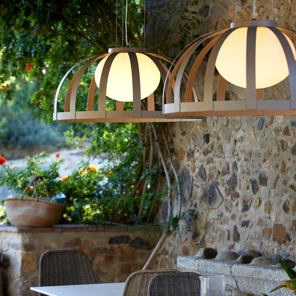 Bols LED Pendant Light in Outside Area.