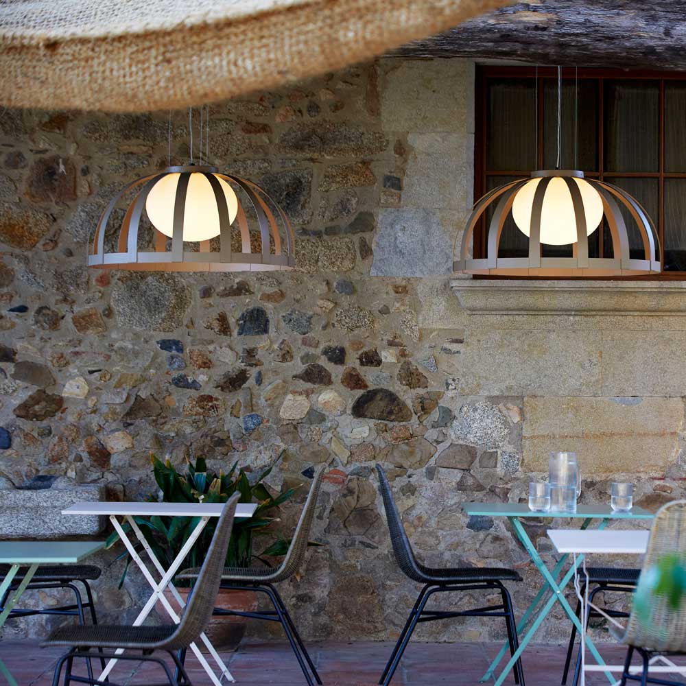 Bols LED Pendant Light in Outside Area.