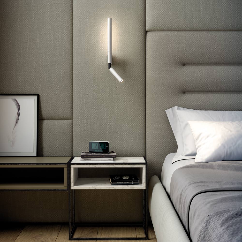 Canut LED Wall Light in bedroom.