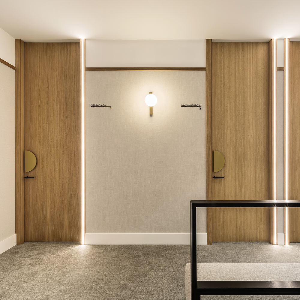 Circ 3720 LED Wall Light in hallway.