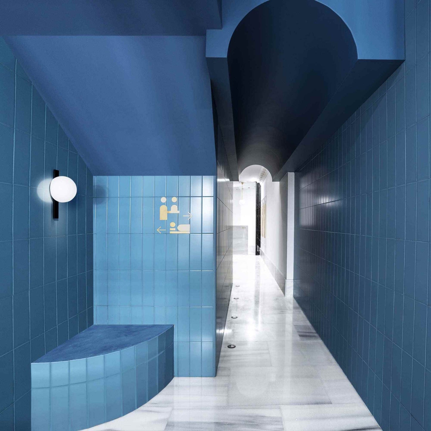 Circ 3720 LED Wall Light in restroom.