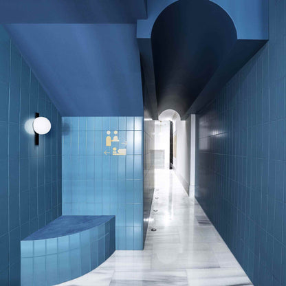 Circ 3720 LED Wall Light in restroom.