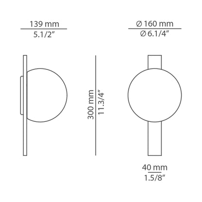 Circ 3720 LED Wall Light - line drawing.