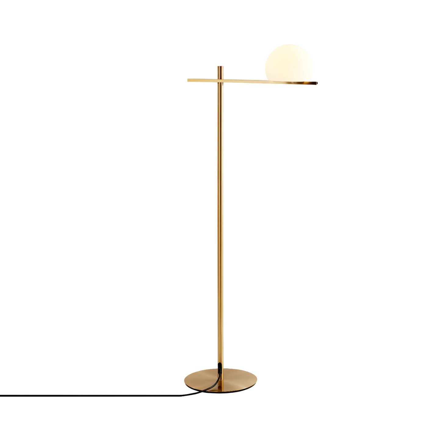 Circ Floor Lamp in Satin Gold.