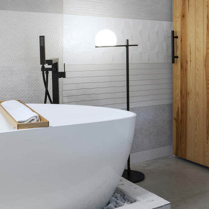 Circ Floor Lamp in bathroom.