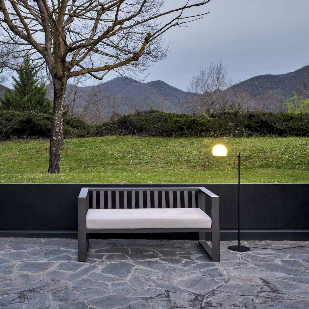 Circ Floor Lamp in Outside Area.