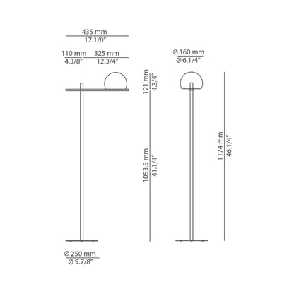 Circ Floor Lamp - line drawing.