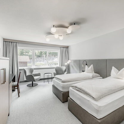 Circ LED Flush Mount Ceiling Light in bedroom.