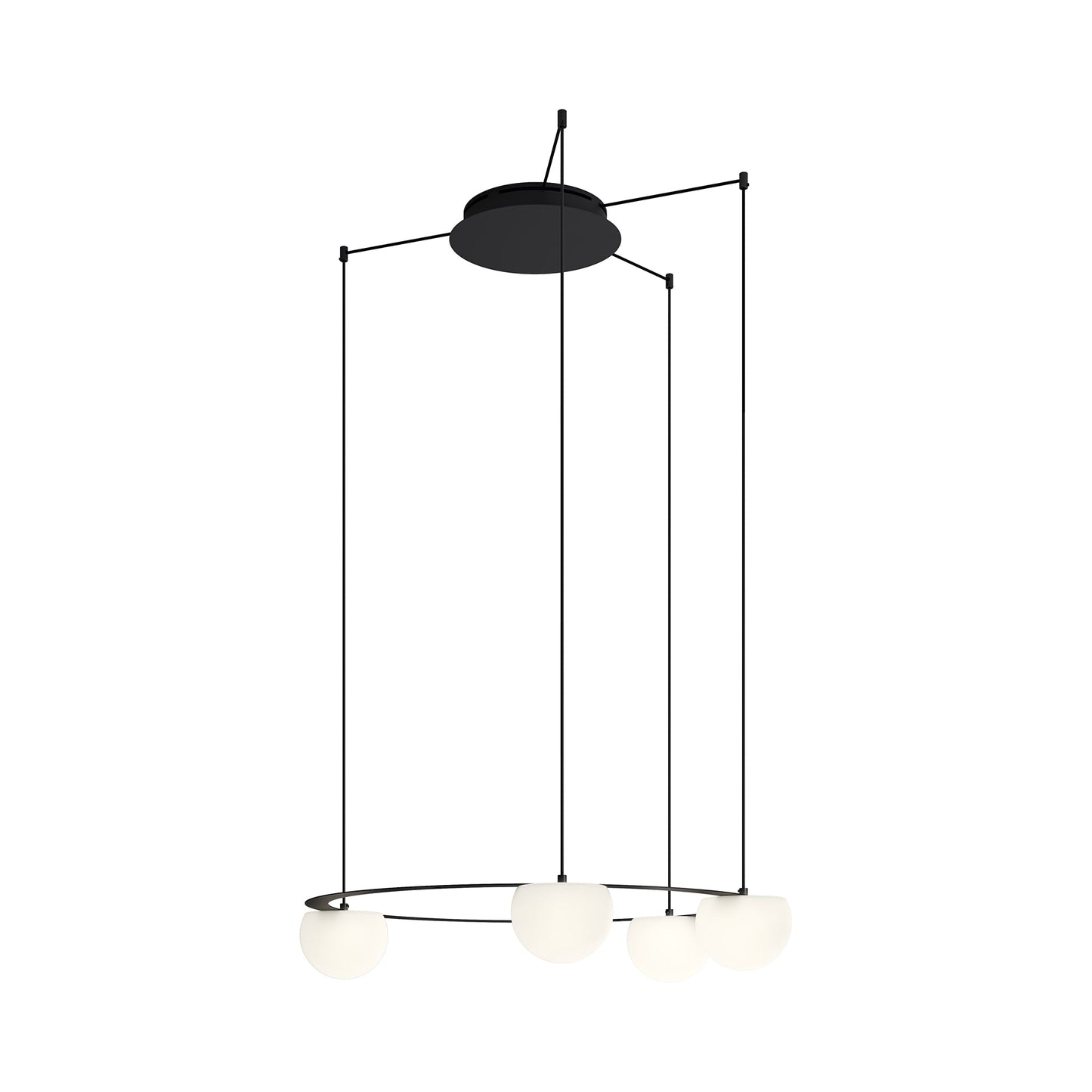 Circ LED Pendant Light in Black (4-Light).