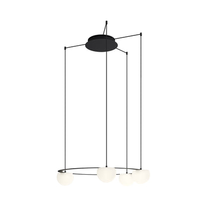 Circ LED Pendant Light in Black (4-Light).