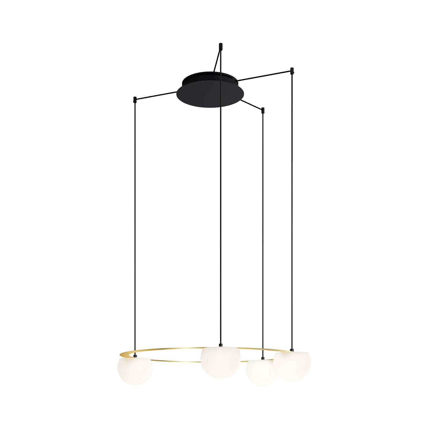 Circ LED Pendant Light in Satin Gold (4-Light).
