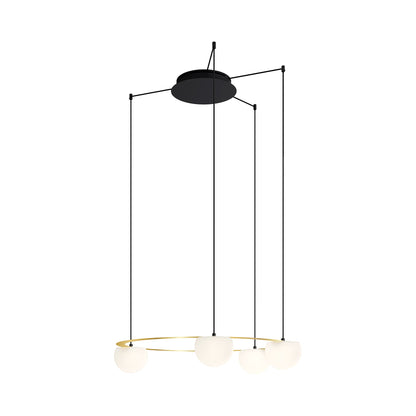 Circ LED Pendant Light in Satin Gold (4-Light).