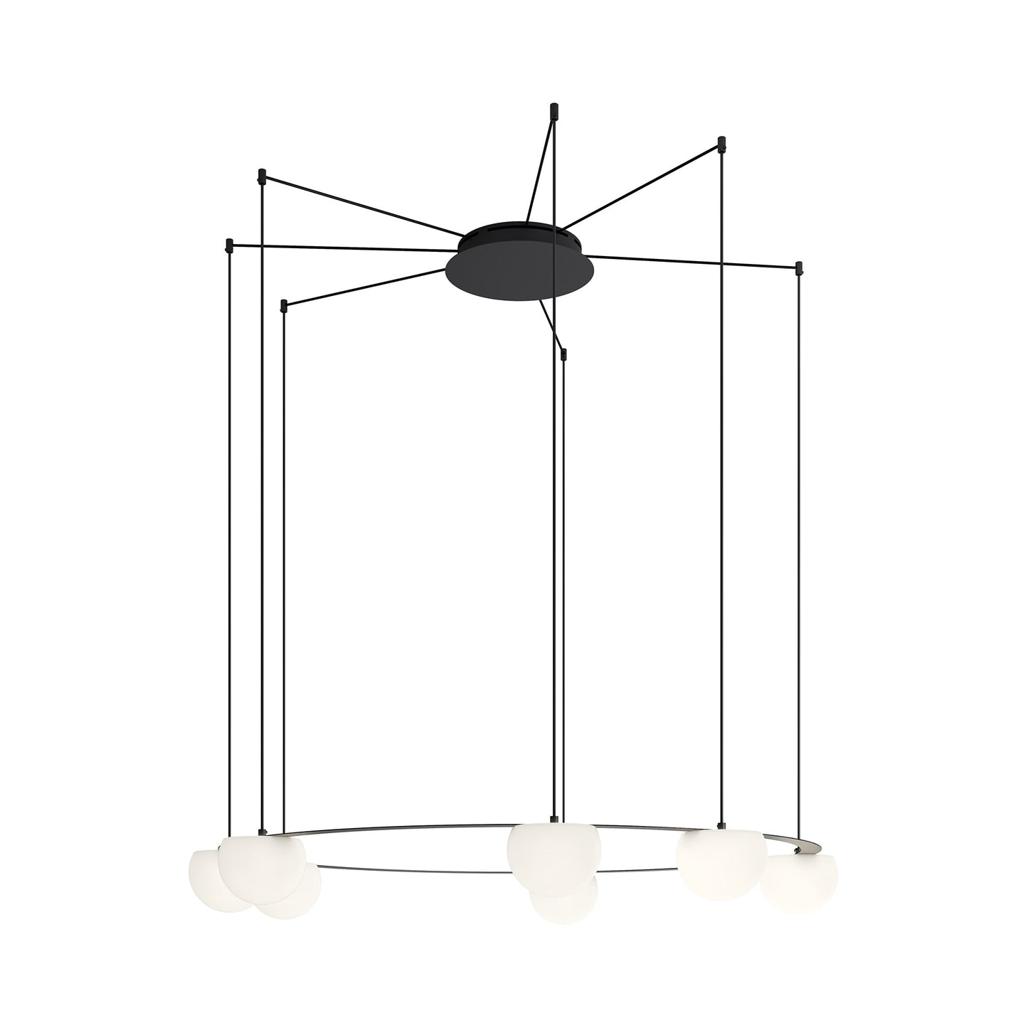 Circ LED Pendant Light in Black (7-Light).