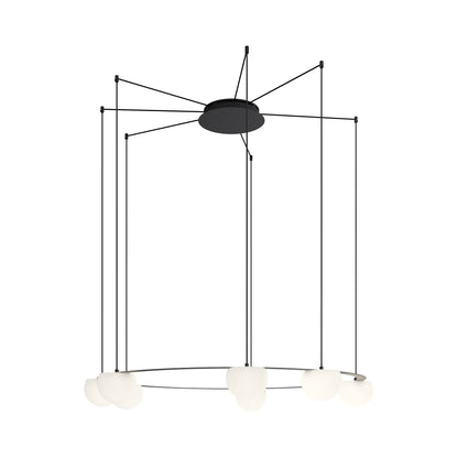Circ LED Pendant Light in Black (7-Light).