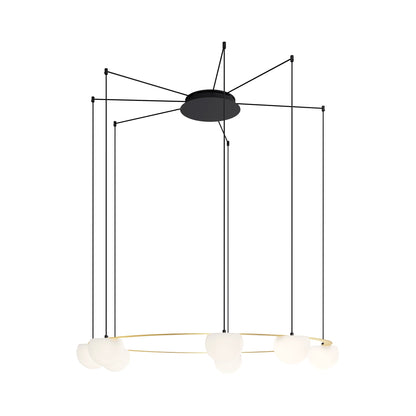 Circ LED Pendant Light in Satin Gold (7-Light).