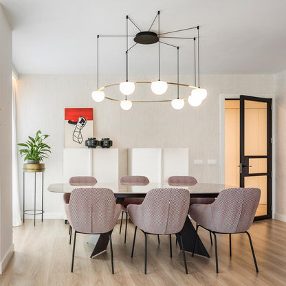 Circ LED Pendant Light in living room.