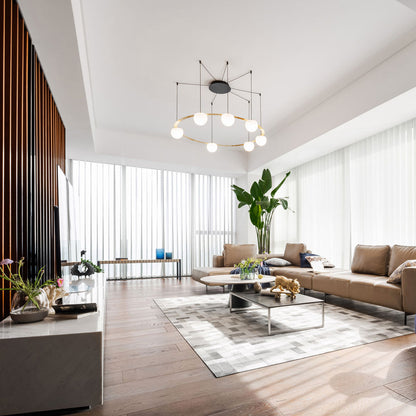 Circ LED Pendant Light in living room.