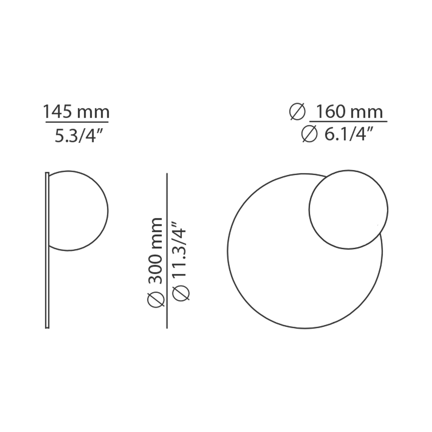 Circ LED Wall Light - line drawing.
