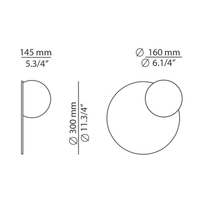 Circ LED Wall Light - line drawing.