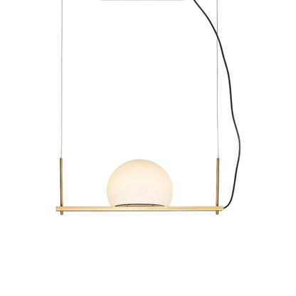 Circ Linear LED Pendant Light in Satin Gold (1-Light).