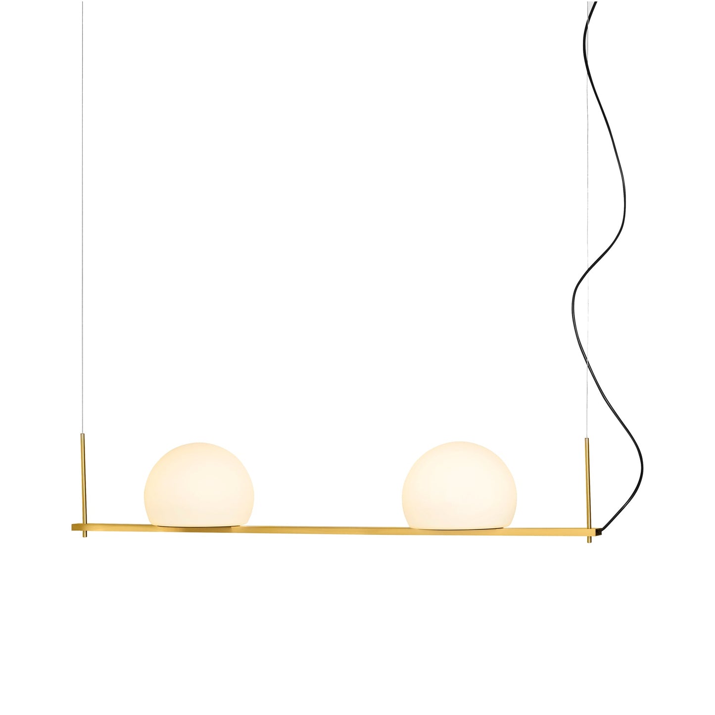 Circ Linear LED Pendant Light in Satin Gold (2-Light).