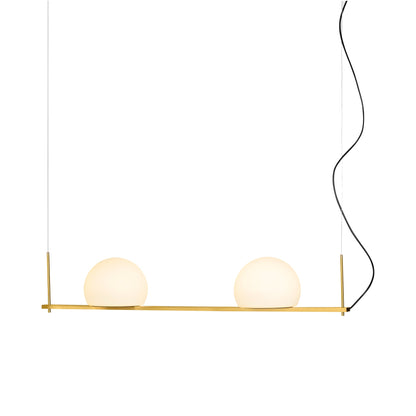 Circ Linear LED Pendant Light in Satin Gold (2-Light).