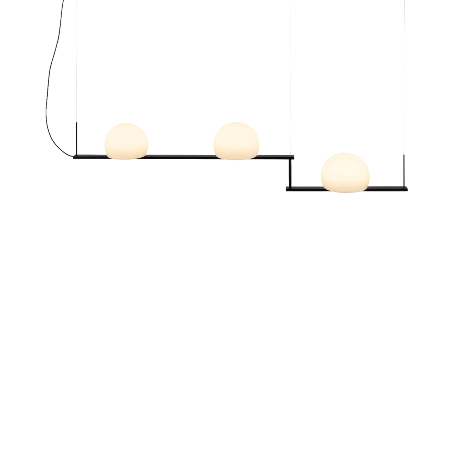 Circ Linear LED Pendant Light in Black (3-Light).