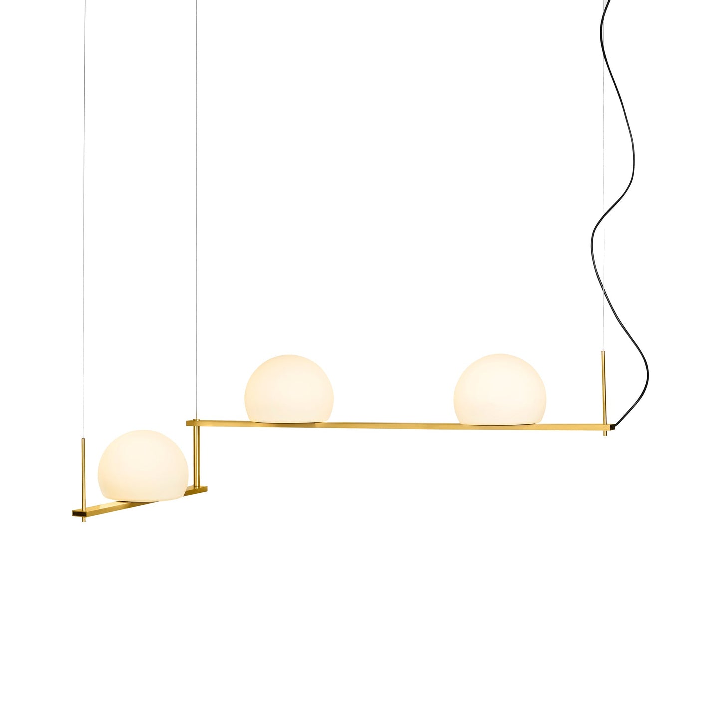 Circ Linear LED Pendant Light in Satin Gold (3-Light).