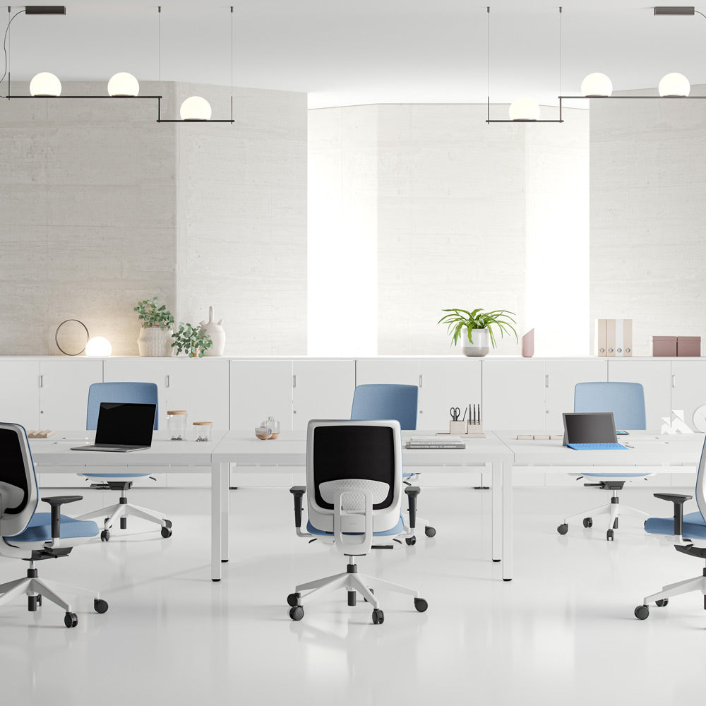 Circ Linear LED Pendant Light in office.