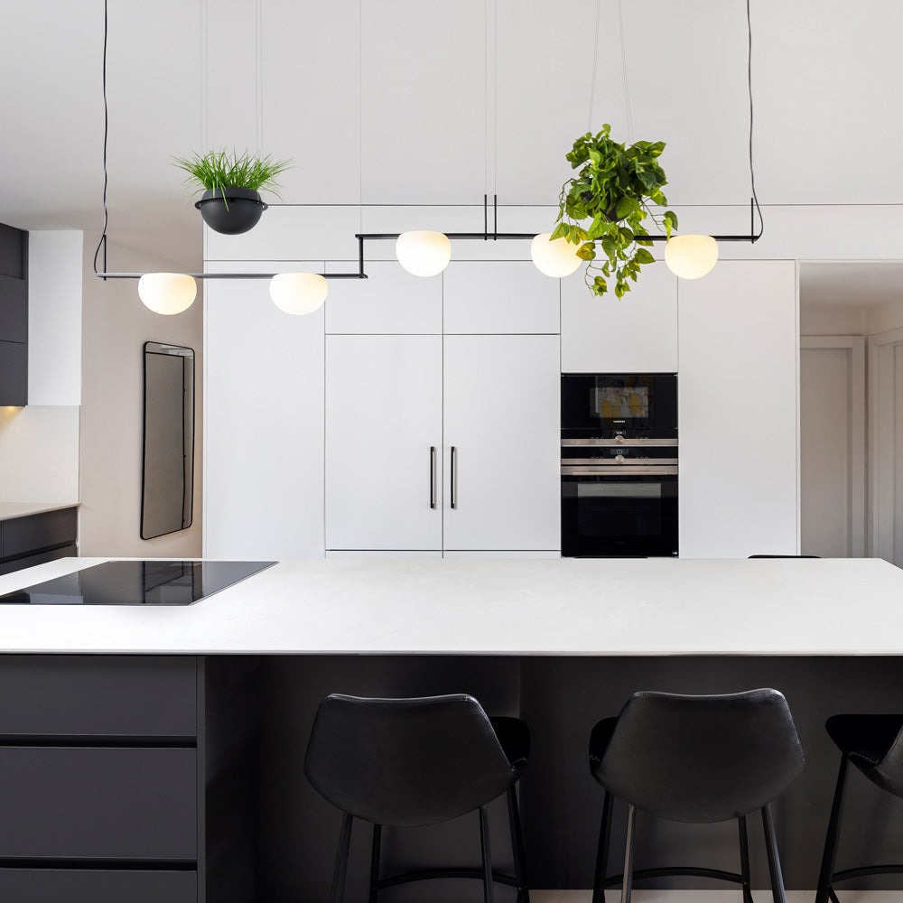 Circ Linear LED Pendant Light in kitchen.