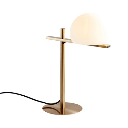 Circ Table Lamp in Satin Gold.