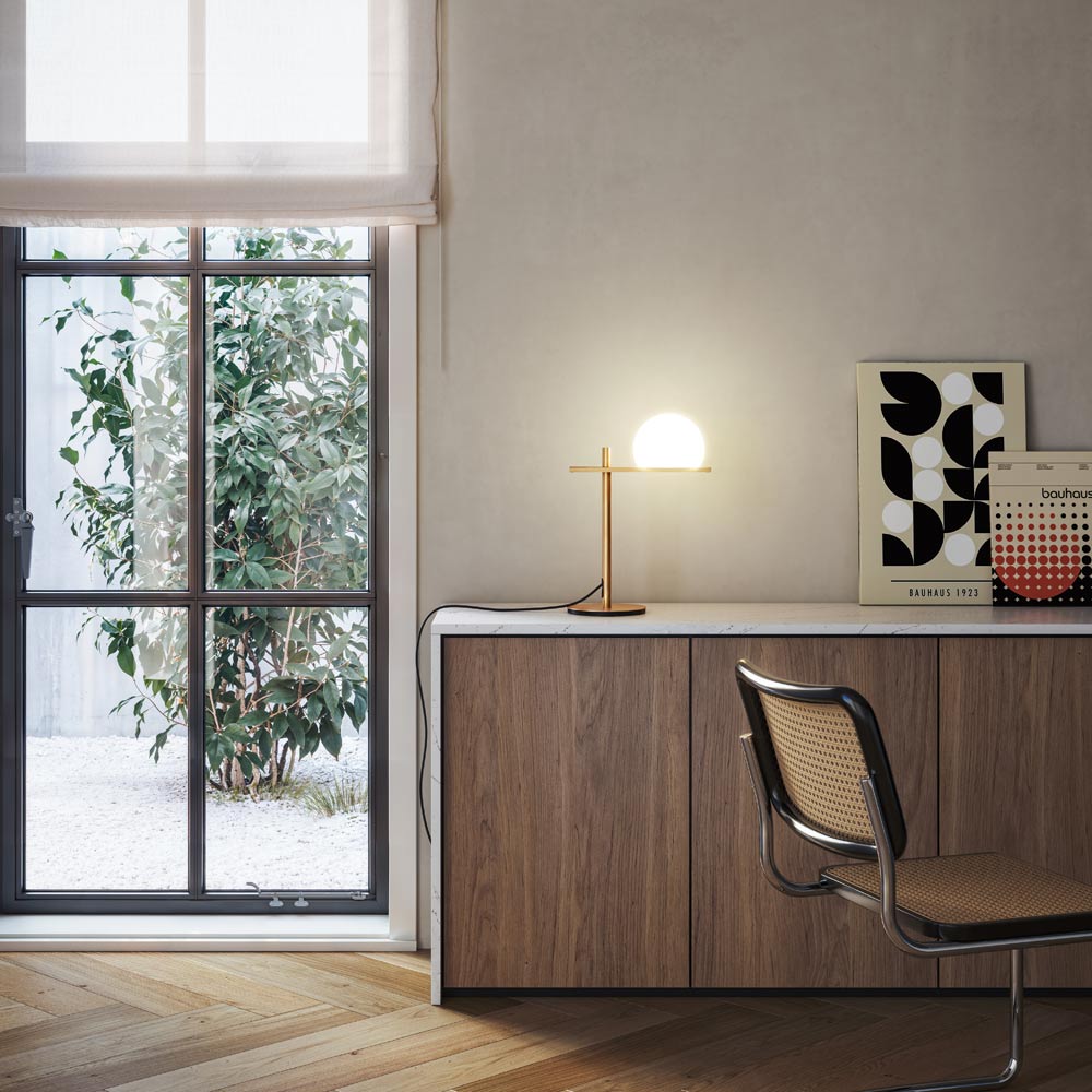 Circ Table Lamp in living room.