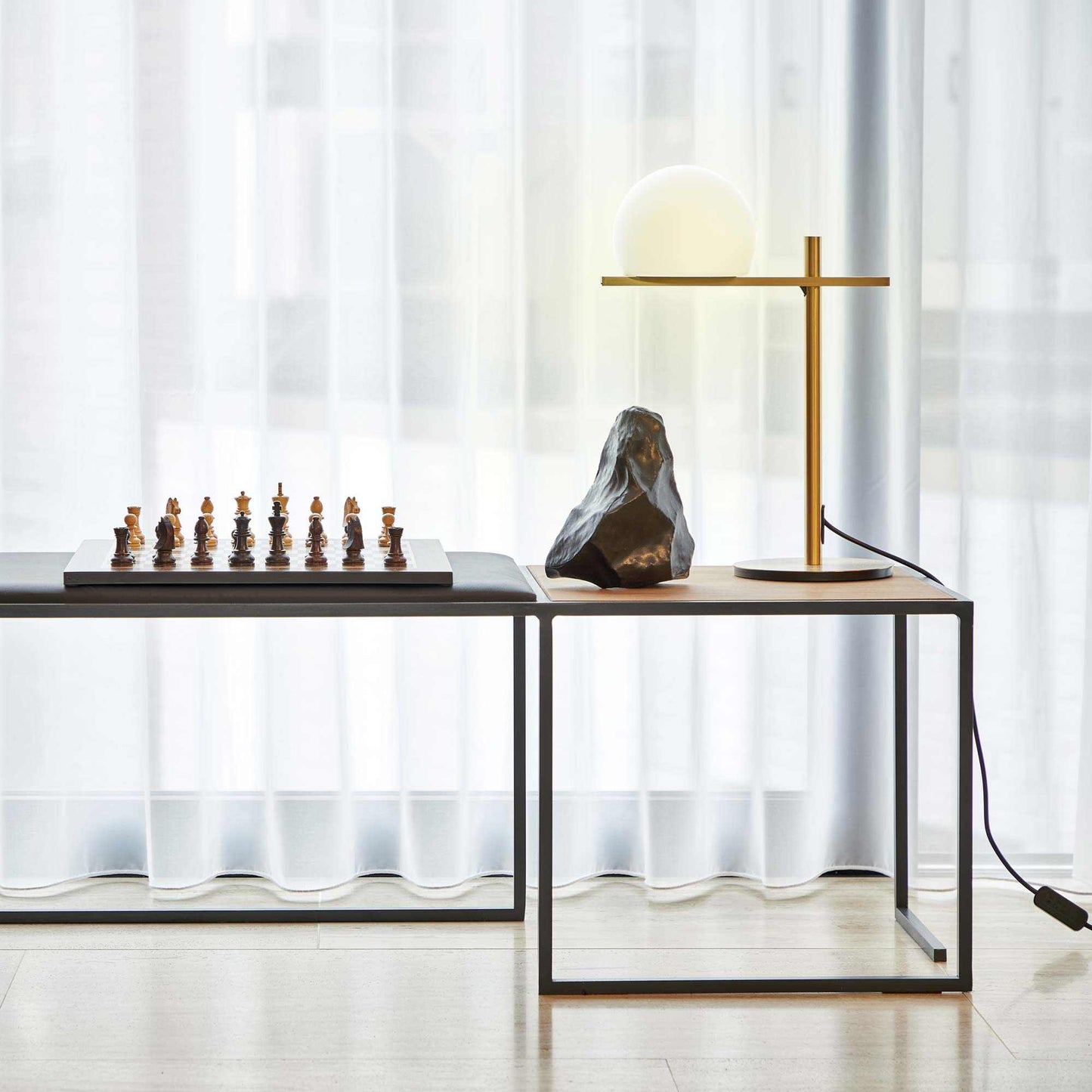Circ Table Lamp in living room.
