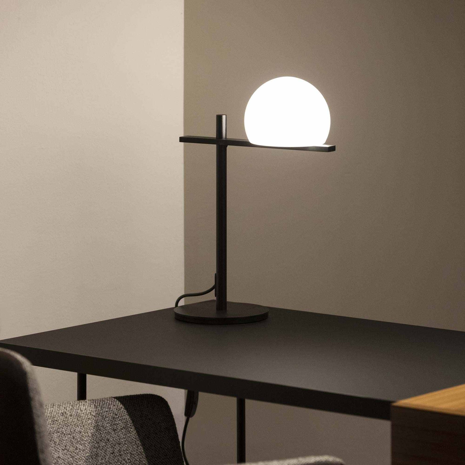 Circ Table Lamp in living room.