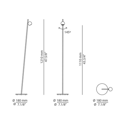 Compass 4078 Floor Lamp - line drawing.