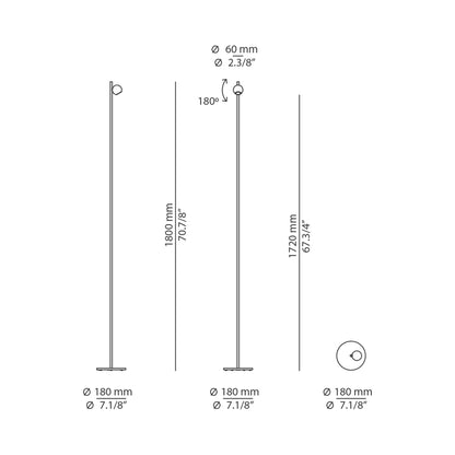Compass Floor Lamp - line drawing.