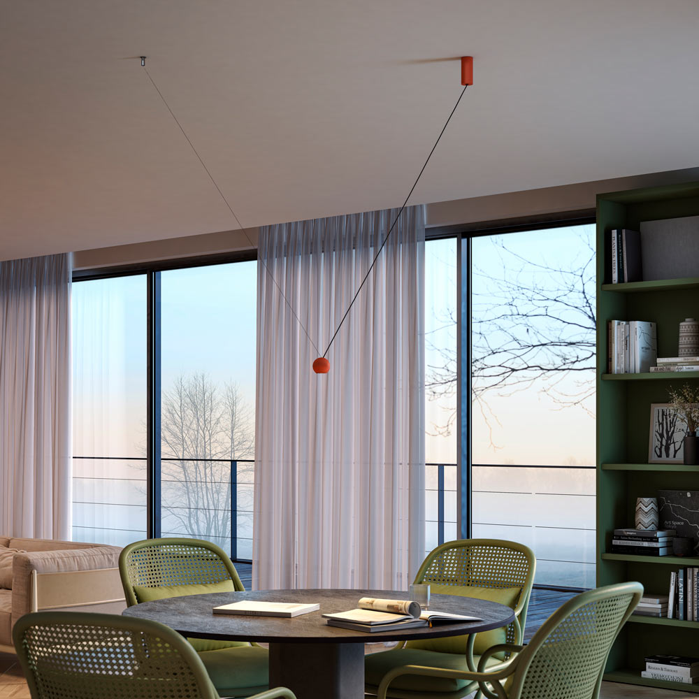 Compass LED Pendant Light in living room.