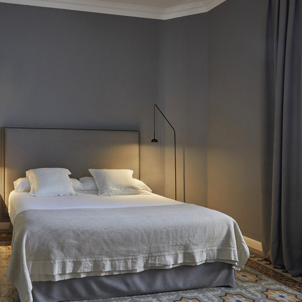 Cupolina LED Floor Lamp in bedroom.