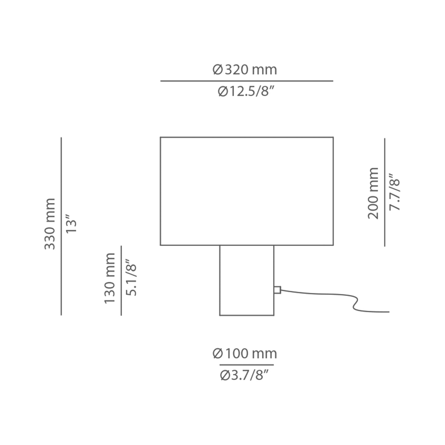 Cyls 3906P Table Lamp - line drawing.