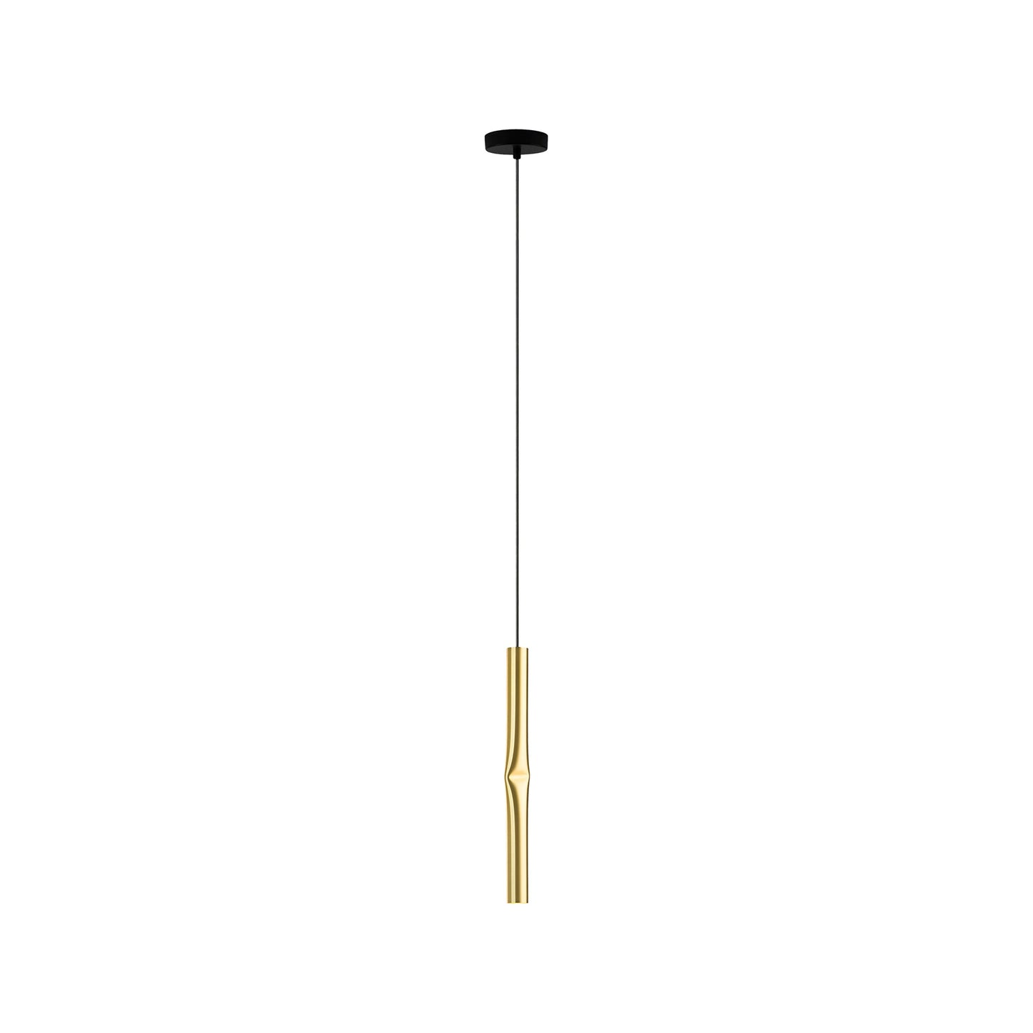 Flow LED Pendant Light in Satin Gold/Black (16.13-Inch).