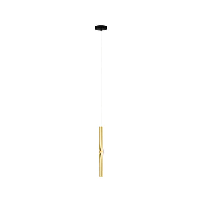Flow LED Pendant Light in Satin Gold/Black (16.13-Inch).