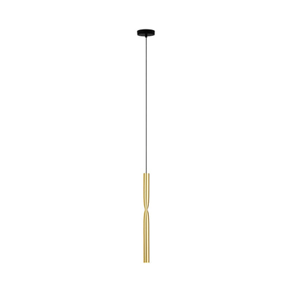 Flow LED Pendant Light in Satin Gold/Black (20.13-Inch).