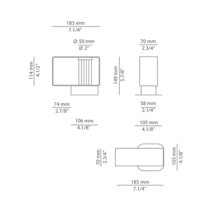 Frame Outdoor LED Path Light - line drawing.